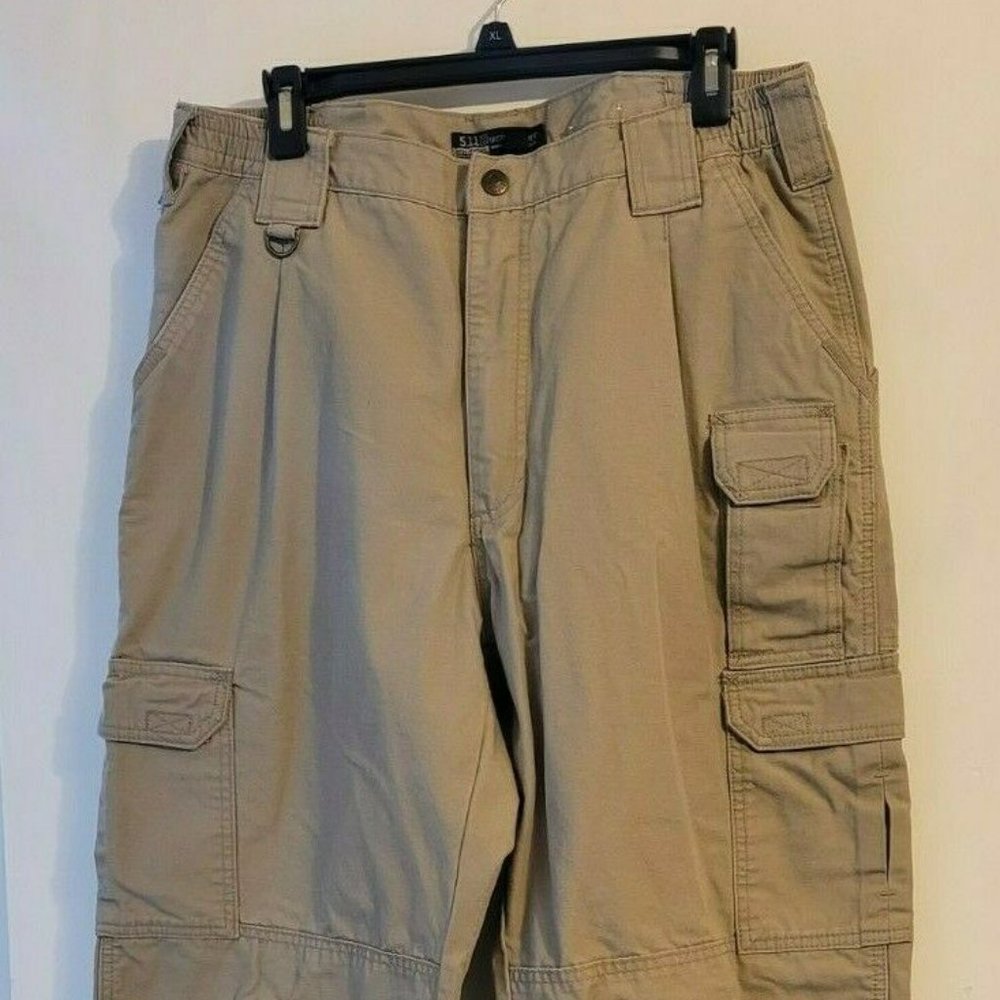 Men's Size 36/34 5.11 Tactical Series Cargo Pants Khaki Tan Rugged Style 74251
